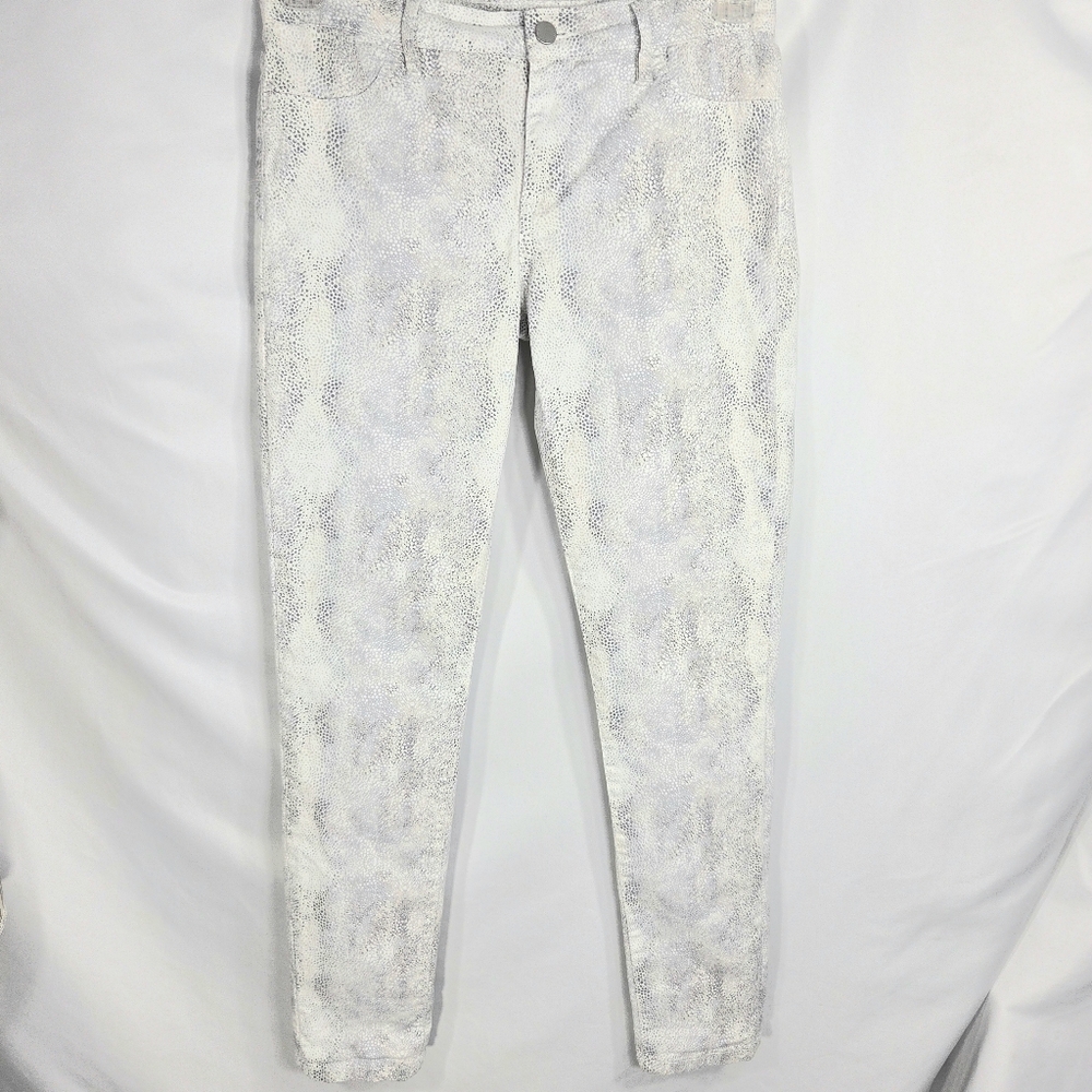 Calvin Klein Jeans White & Grey Snake Print Cotton Jeggings Size 10